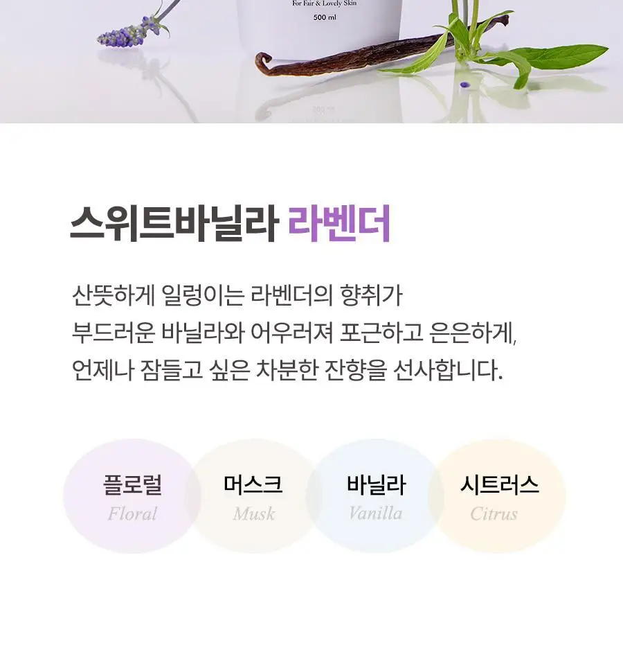 [살냄새 잔향 바디워시]레이비 퍼퓸 바디워시 500ml 4종 택1 (산양유/라벤더/로얄젤리/런던로즈) 상세페이지 26